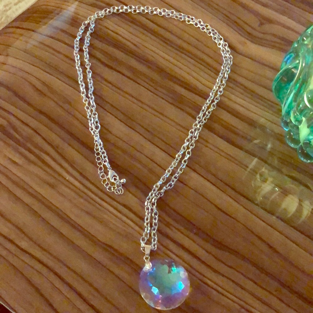 Super long, glam crystal necklace.